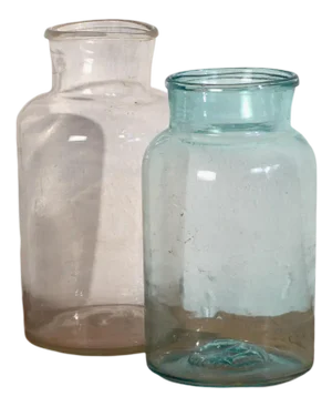 Glass Jars, 1920s, Set of 2