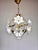 Brass Vintage Murano Style White Floral Globe Chandelier - Brass Finish For Sale - Image 8 of 15