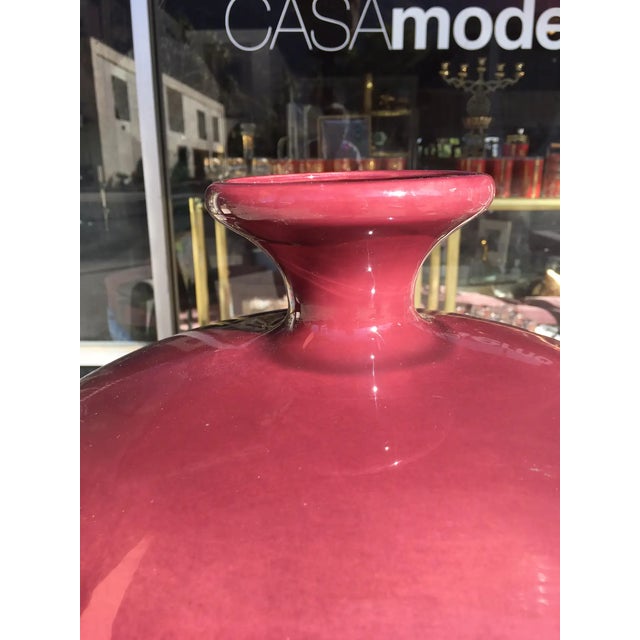 Modern Jaru Vintage Large Berry Color Ceramic Vase For Sale - Image 3 of 8