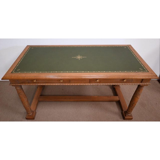 1950s Empire Style Desk in Oak, 1950s For Sale - Image 5 of 18