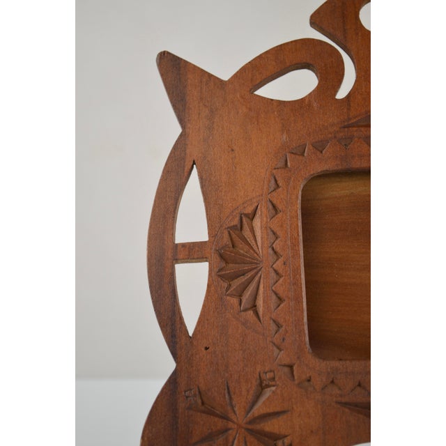 Art Nouveau Folk Art Hand-Carved Wooden Picture Frame, 1890s For Sale - Image 13 of 14