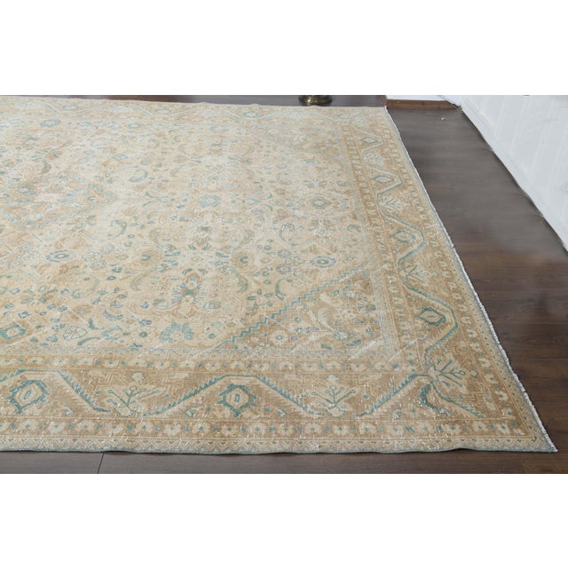 1970s Vintage Persian Handmade Wool Cotton Orange Area Rug For Sale - Image 10 of 11