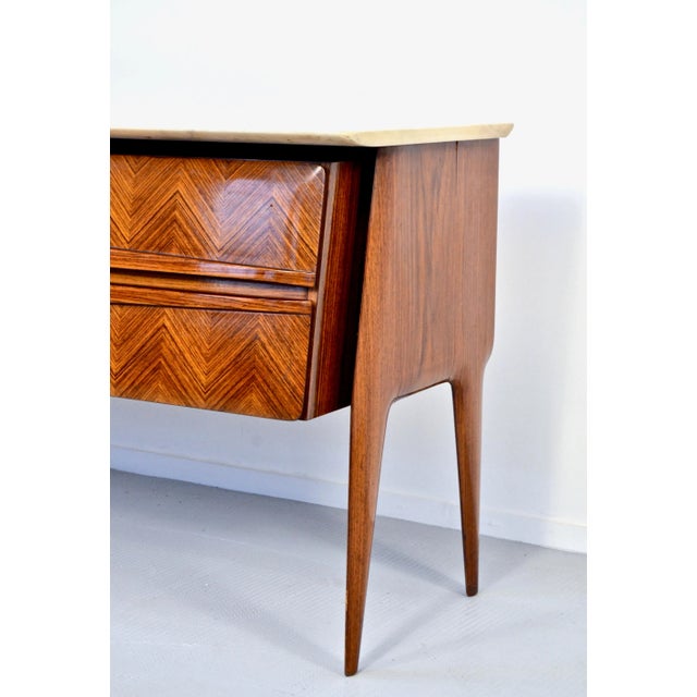 Italian Carrara Marble and Brass Sideboard, 1960s For Sale - Image 9 of 15