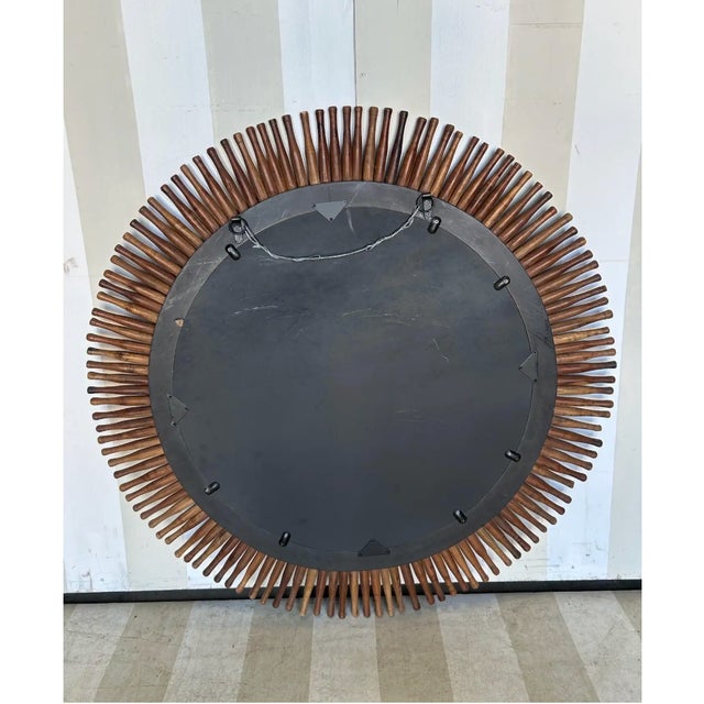 Mid-Century Modern 48" Round Rolling Pin Starburst Mirror For Sale - Image 3 of 4