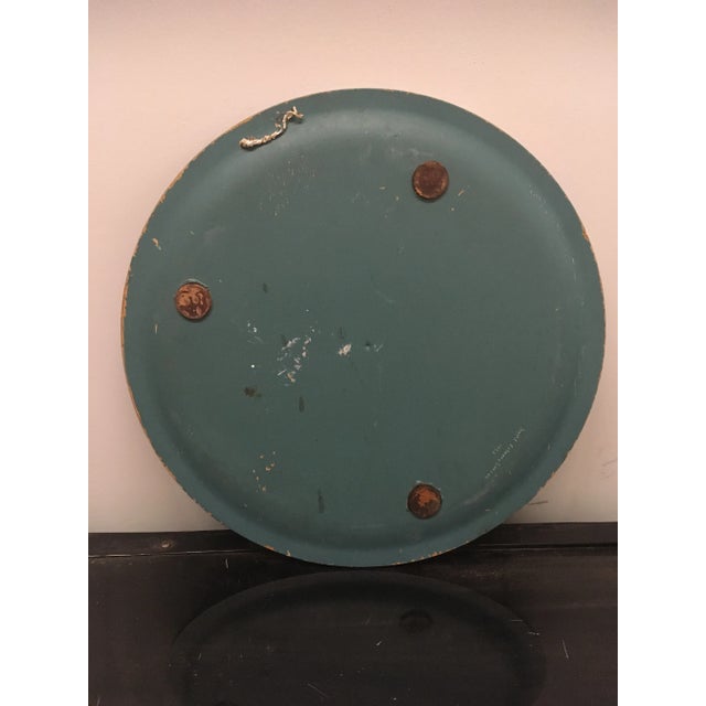Vintage hand painted wooden plate. 1956. Underwater, stylized shell and coral design.