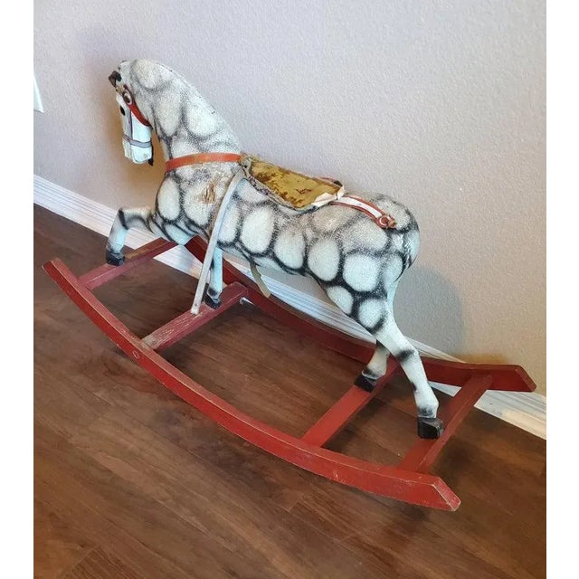 Wood Antique Childs Rocking Horse For Sale - Image 7 of 11