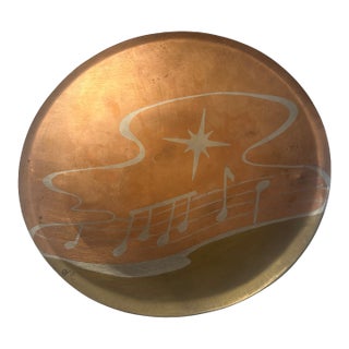 1950s MCM Copper, Silver, and Brass Tray by Blanche For Sale