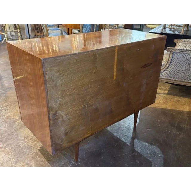 Modern Italian Gio Ponti Manner Walnut Chest For Sale - Image 4 of 9