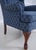 Broyhill Roll Arm Blue Upholstered Wing Chair For Sale - Image 10 of 18