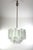 Rare large Kalmar chandelier with 36 cast glass panes in a semi-cylindrical shape, 1 glass 22x5cm, total height 115cm,...