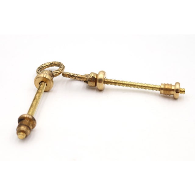 Traditional Pair of Traditional 4.5 In. Polished Brass Mirror Screws For Sale - Image 3 of 3
