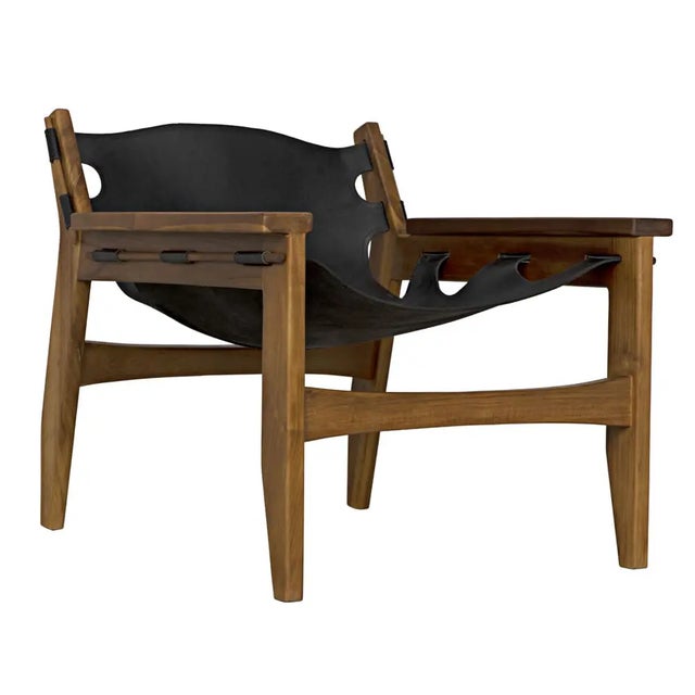 Noir NOIR Nomo Chair, Teak with Leather For Sale - Image 4 of 5