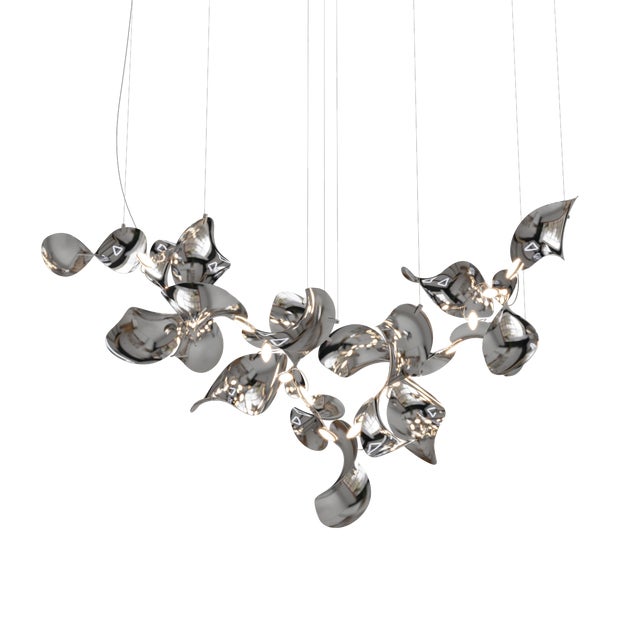 Dune 20 Cluster Pendant Light with Silver Polished Shades by Daniel Becker For Sale - Image 6 of 6