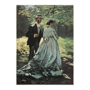 1977 After Claude Monet "Bazille and Camille", Large Full-Color Print