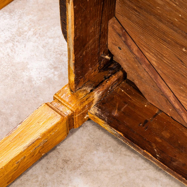 Wood Vintage French Dining Table in Faux Wood, 1920s For Sale - Image 7 of 9