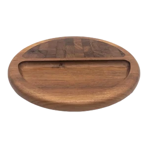 1980's Dansk Staved Teak Wood Cheese and Snack Tray