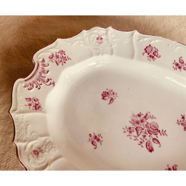 French Porcelain Depp Well Meat Platter , Circa 1820 — Rose Floral For Sale - Image 9 of 18