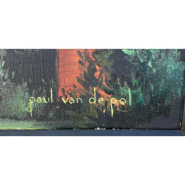 Beautiful large oil painting of San Francisco by listed artist Paul van de Pol. Titled on back "Coit Tower, View from...