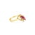 Contemporary Marquise Ruby Diamond Cluster Ring 14k Yellow Gold, Size 5 For Sale - Image 3 of 3