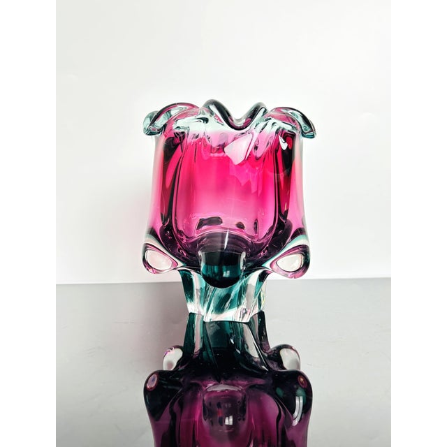 1960s Red Core Art Glass Model 242/4/18 Vase by Josef Hospodka for Chřibská, Former Czechoslovakia, 1964 For Sale - Image 5 of 10