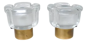 Small Glass Blossom Table Lamps from Limburg, 1970s, Set of 2
