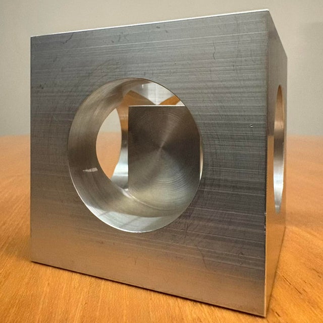 1997 Wall-Mounted Precision Aluminum Cube Sculpture For Sale - Image 14 of 17