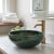 Handmade Green Ceramic Round Bathroom Sink - TerraFez For Sale - Image 6 of 11