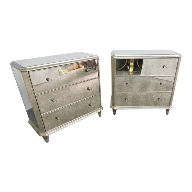 Ethan Allen Vivica Mirrored & Silver Gilt Chest Chairish