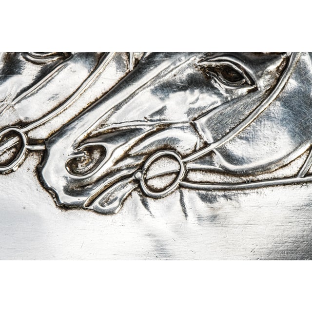 Amazing High Quality Antique Horse Equestrian Theme 875 Imperial Russian Silver Cigarette Case Holder For Sale In New York - Image 6 of 16