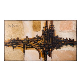 Rinaldo Paluzzi Mid Century Bridge Painting For Sale