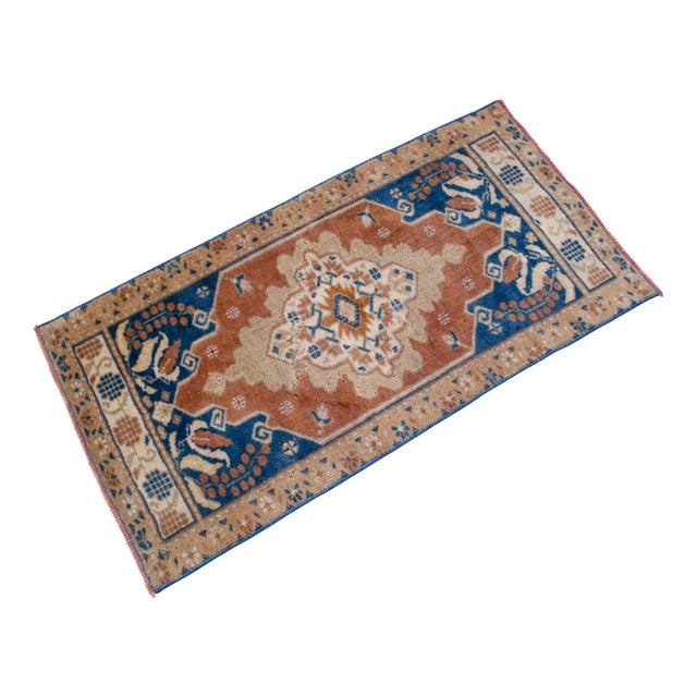 1970s Small Rug, Entryway Rug, Bath Mat, Kitchen Decor, Turkish Rug, Doormat 1'8" X 3'3" For Sale - Image 4 of 13