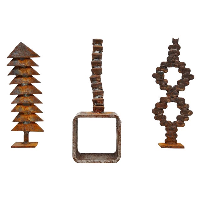 Iron Sculptures by Theo Niermeijer, 1970s, Set of 2 For Sale