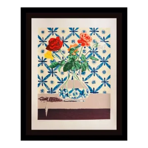1980s Bill Sullivan "Flowers" Modern Still Life Limited Edition Serigraph