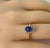 Blue Gia Certified No Heat Carved Sapphire Diamond 2.61 Carat 18 Karat Yellow Gold, Size 6.5 For Sale - Image 8 of 9