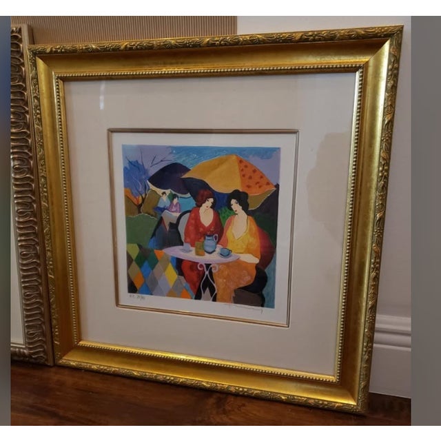 Yellow Tarkay “Enchanted Moments”. Frame 22x 22”. Art For Sale - Image 8 of 8