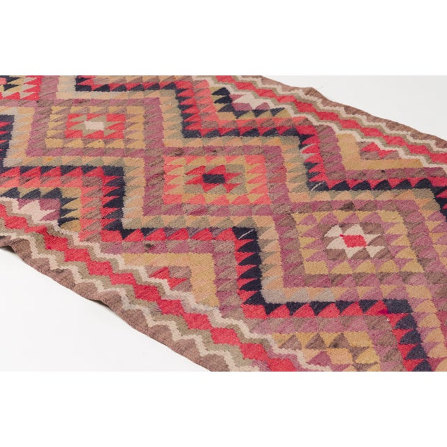 1950s Handwoven Turkish Kilim With Tribal Motifs For Sale - Image 4 of 10