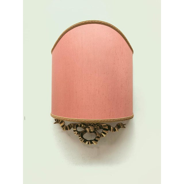 Gold Fabric Fan with Cast Bow Decoration, 1950s For Sale - Image 8 of 8