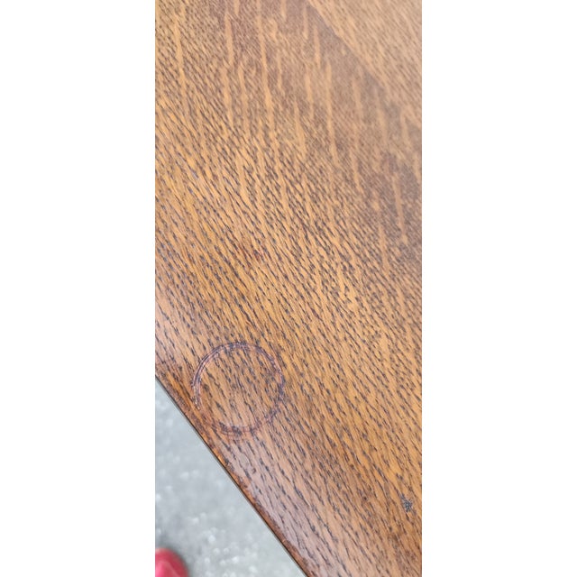 Vintage Swivel Folding Oak Game Table For Sale - Image 14 of 18