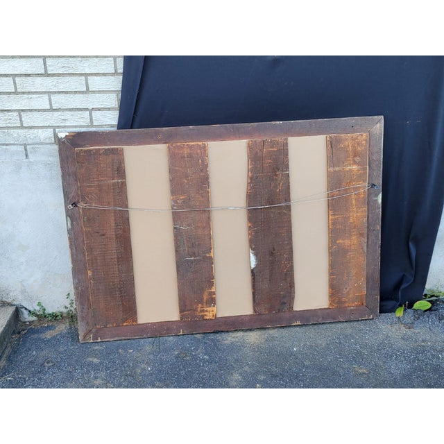 Arts and Crafts Oak Large Mirror. For Sale - Image 4 of 9
