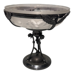 Antique Victorian Figural Silverplate Compote Serving Bowl Basket
