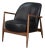 Mid Century Black Leather Arm Chair For Sale