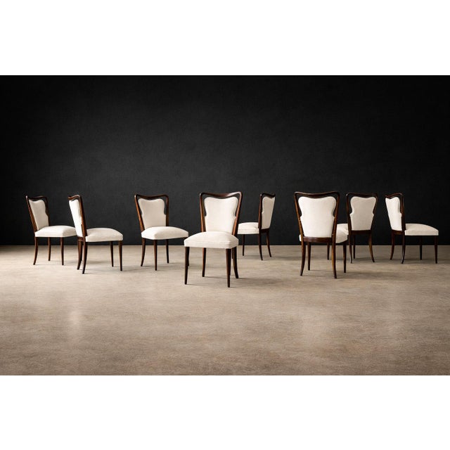 Set of Eight Dining Chairs in Solid Rosewood & Upholstered Fabric by Giuseppe Scapinelli, Brazilian Modern, 1950s For Sale - Image 11 of 15