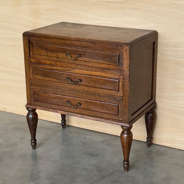 Mid-Century Modern Mid-Century French Walnut Side Table with One Drawer and Hidden Door, 1950s For Sale - Image 3 of 18