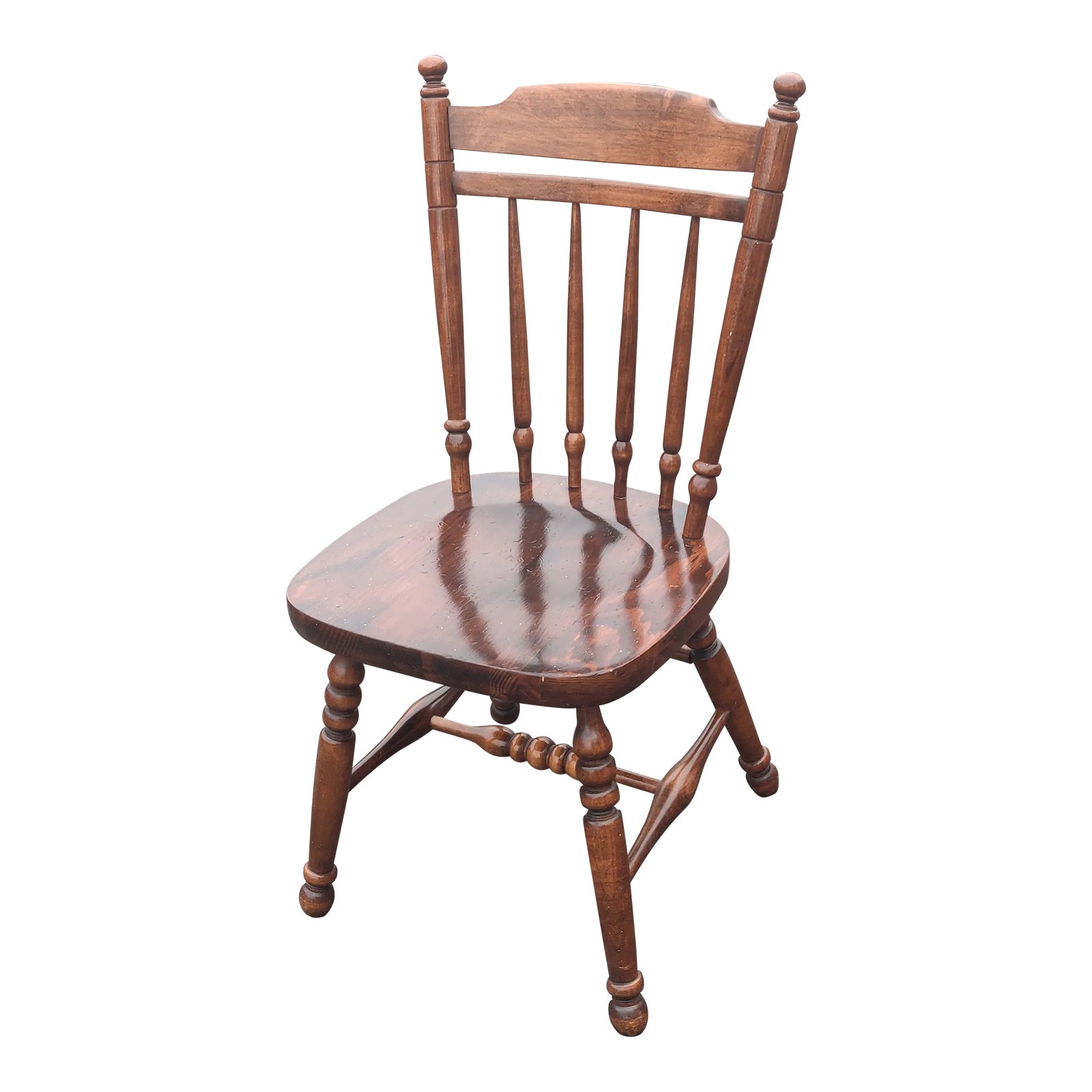 1970s Kling Colonial by Ethan Allen Antique Pine Spindle Back Dining