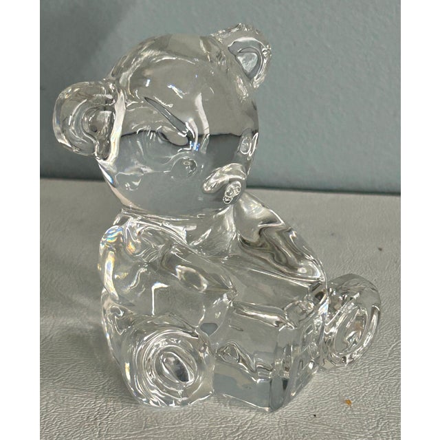 VTG Waterford Crystal Teddy Bear W Block Figurine Paperweight 3" Made in Ireland For Sale In Philadelphia - Image 6 of 12