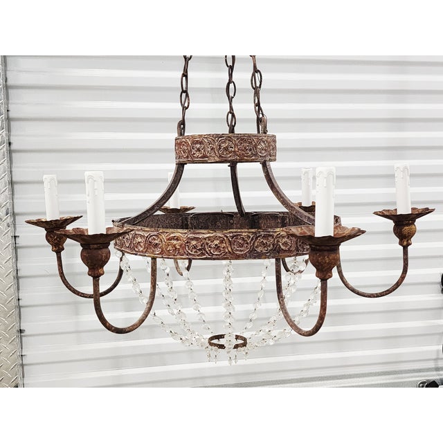 2000 - 2009 Niermann Weeks Iron & Crystal Chandelier For Sale - Image 5 of 17