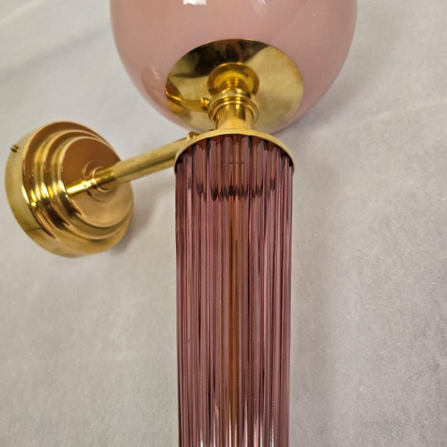 1990s Mid Century Modern Purple Murano Glass Sconces - a Pair For Sale - Image 11 of 13