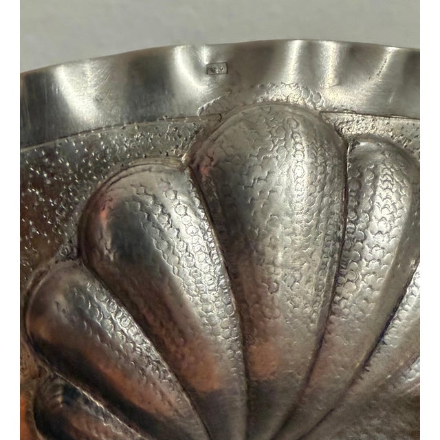 Metal Unknown, 19th C. Antique Silver German Judaica Shabbat Challah Tray Hebrew Inscription For Sale - Image 7 of 15
