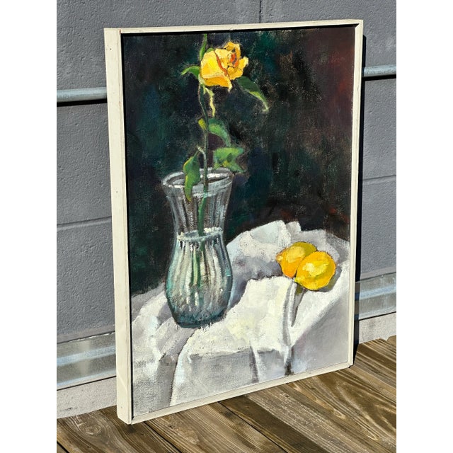 Realism Vintage Still Life Oil on Canvas For Sale - Image 3 of 3