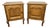 French Louis Oak Bedside Tables with Marble Tops, Set of 2 For Sale